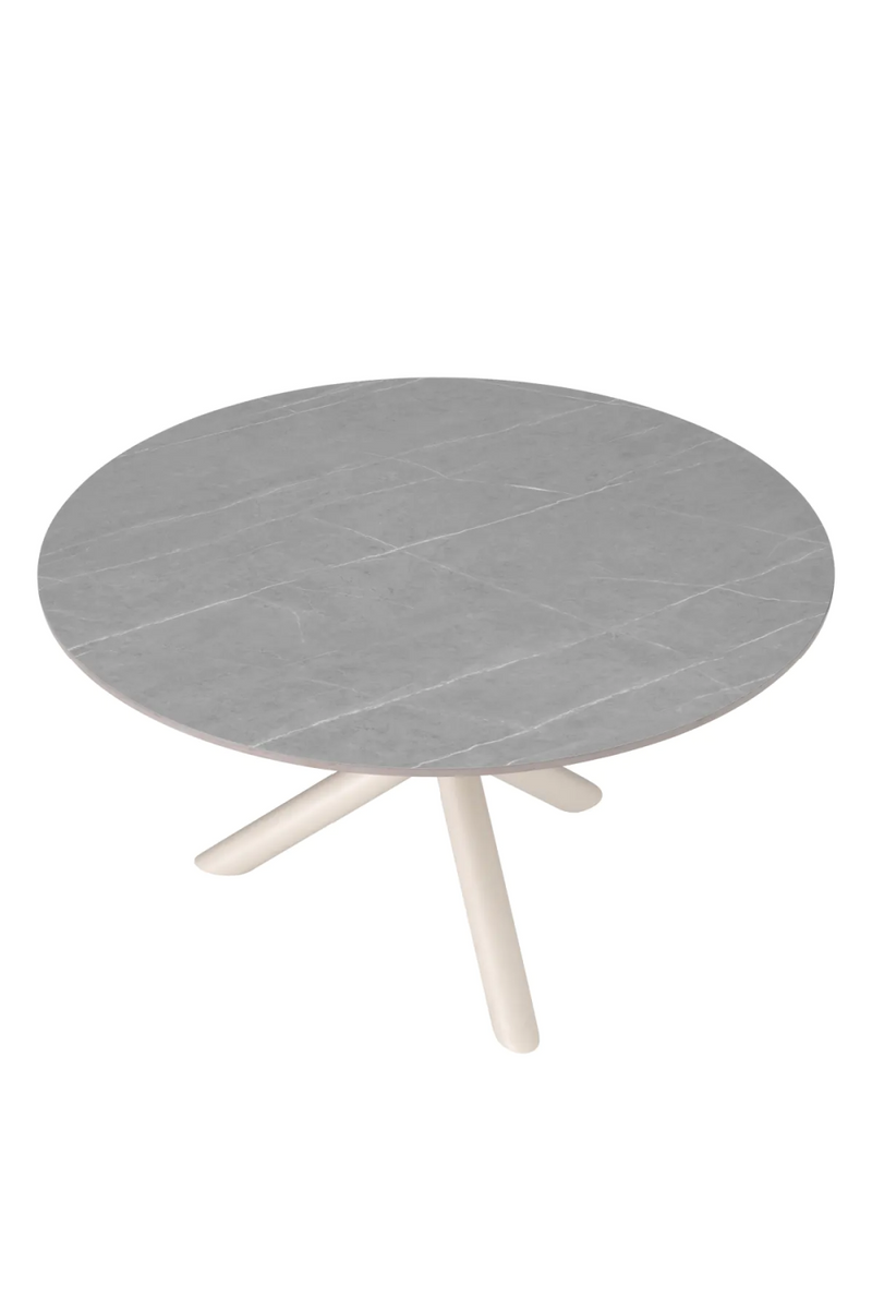 Mesa de Comedor Exterior de Mármol Gris Cerámico | Eichholt Nassau Round | Oroa.es