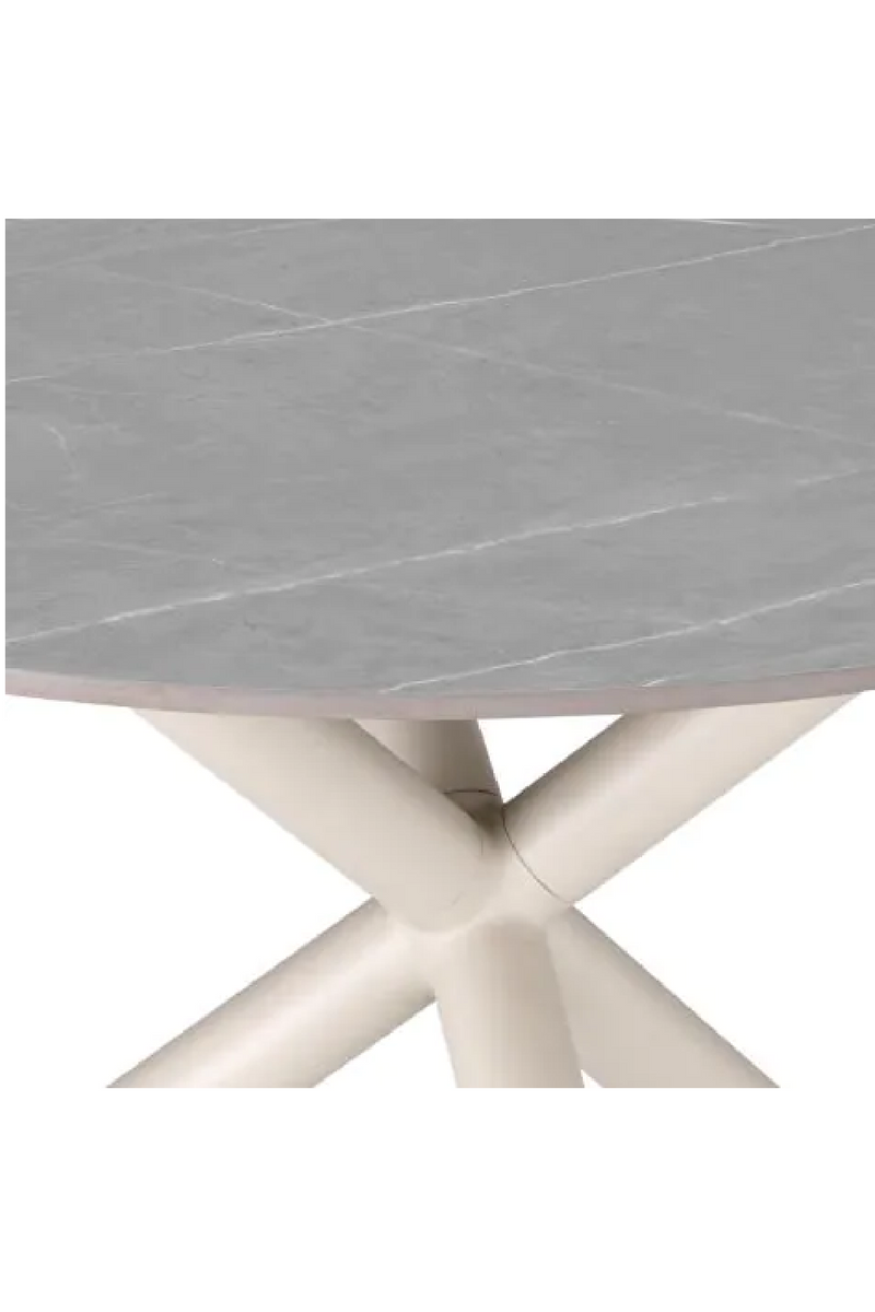 Mesa de Comedor Exterior de Mármol Gris Cerámico | Eichholt Nassau Round | Oroa.es