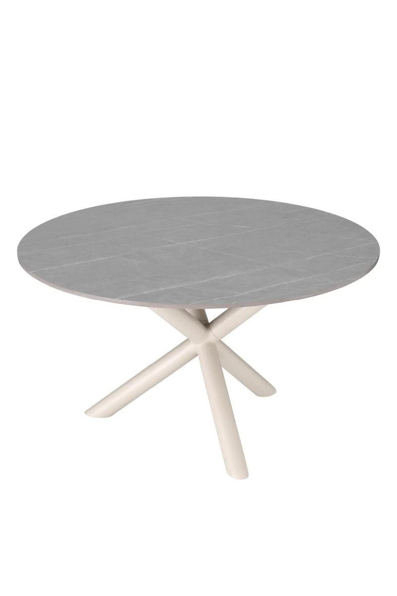 Mesa de Comedor Exterior de Mármol Gris Cerámico | Eichholt Nassau Round | Oroa.es