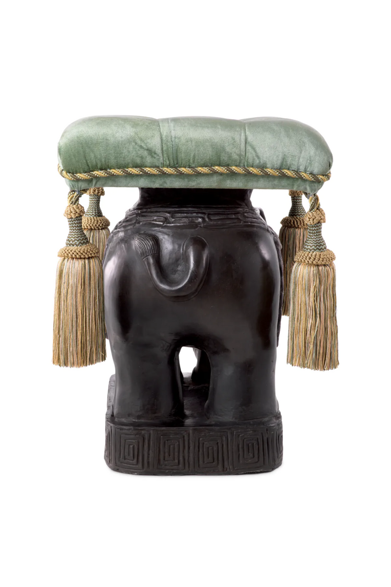 Puff de Terciopelo Verde y Bronce | Eichholtz Elephant | Oroa.es