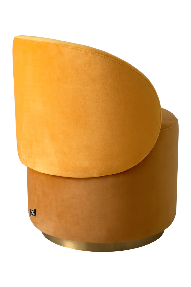 Silla Giratoria de Terciopelo Roche Amarillo | Eichholtz Greer | Oroa.es