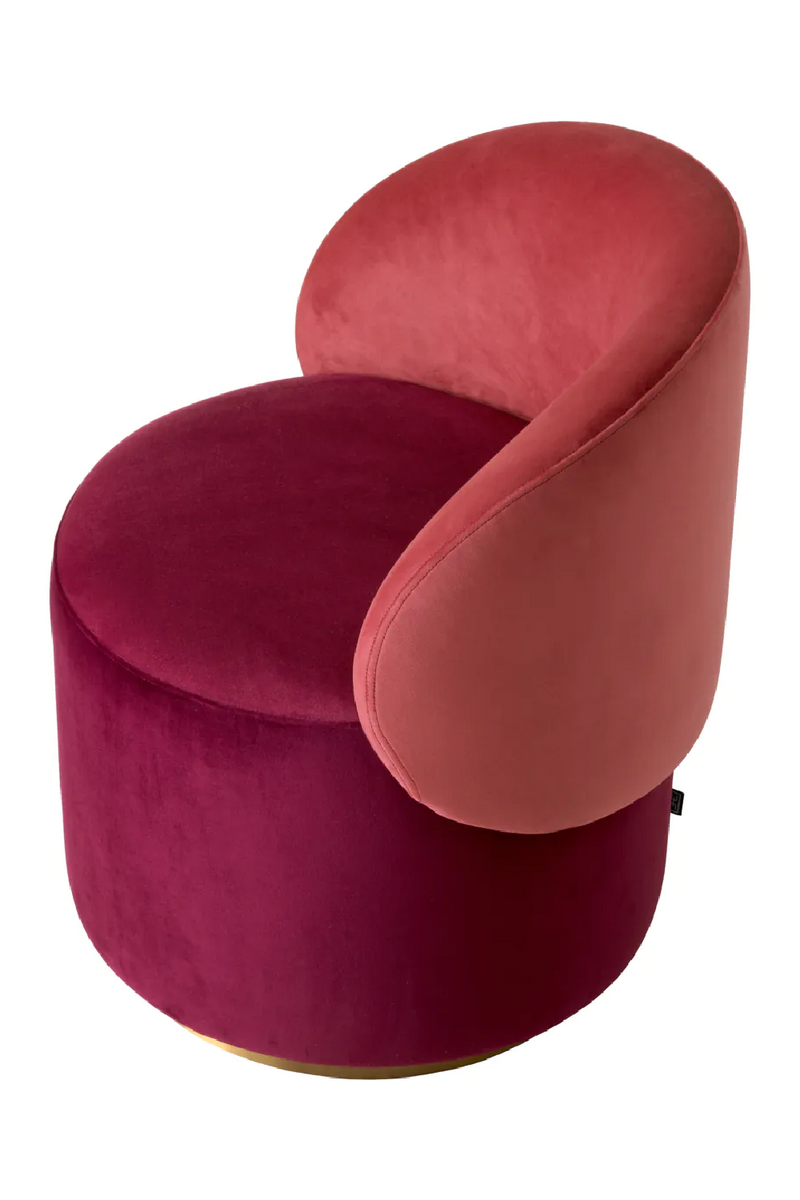 Silla Giratoria de Terciopelo Rojo Descolorido | Eichholtz Greer | Oroa.es