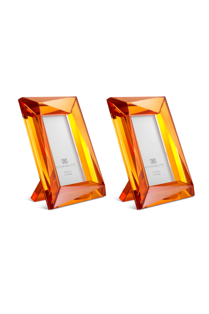 Marco de Fotos en Cristal Naranja (lot de 2) | Eichholtz Obliquity L | Oroa.es