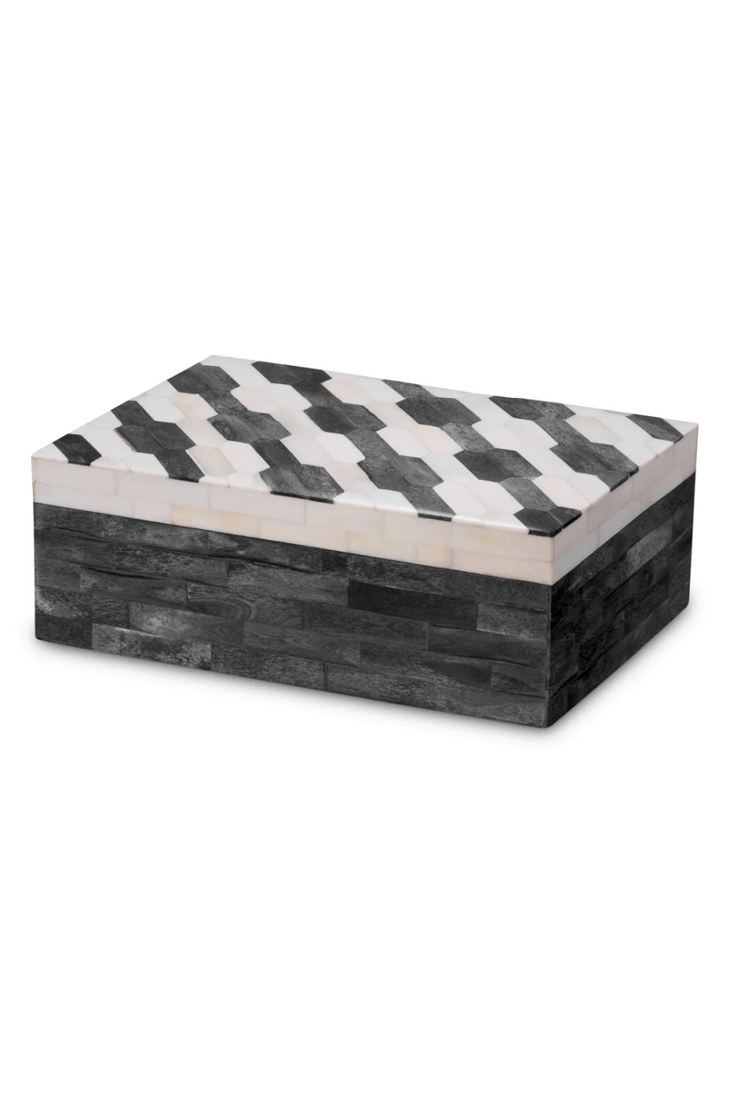 Caja Decorativa de Resina Gris y Crema | Eichholtz Rodeo S | Oroa.es