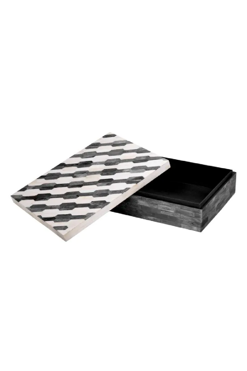 Caja Decorativa de Resina Gris y Crema | Eichholtz Rodeo L | Oroa.es