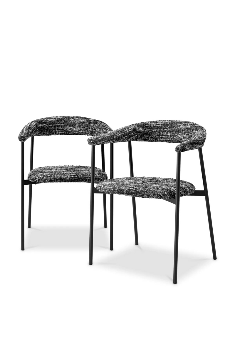 Silla de Comedor Bouclé Negra (Set de 2) | Eichholtz Julio | Oroa.es