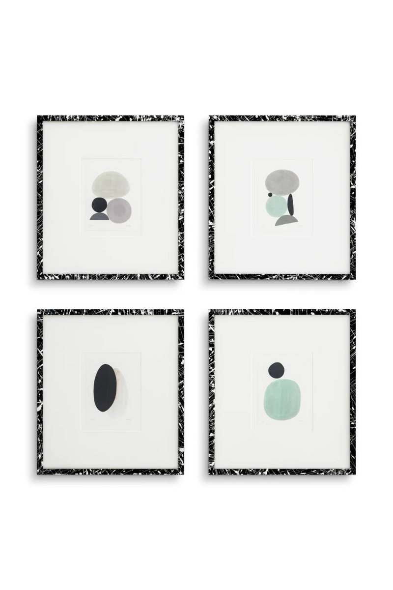 Impresión Artística de Madera Negra y Cristal (Set de 4) | Eichholtz Valentina Ravagni | Oroa.es