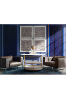 Mesa de Centro Dorada de Piel Sintética Crema | Andrew Martin Katia