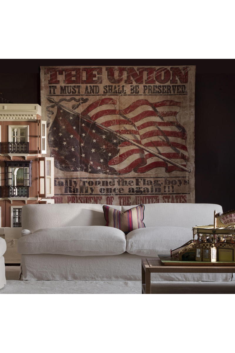 Sofá Curvo de Lino Blanco | Andrew Martin Lady May