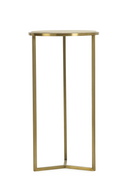 Mesa Auxiliar Dorada con Piel Sintética Crema | Andrew Martin Holly