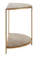 Mesa Consola de Piel Sintética Crema | Andrew Martin Elise