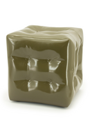 Taburete Cubo Arrugado y Brillante | OROA Home Captives | Oroa.es