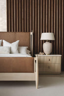 Mesita de Noche de Roble y Travertino | Caracole Rythme | Oroa.es