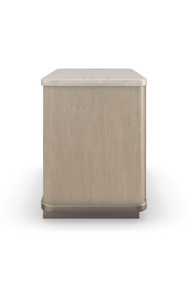 Mesita de Noche de Roble y Travertino | Caracole Rythme | Oroa.es