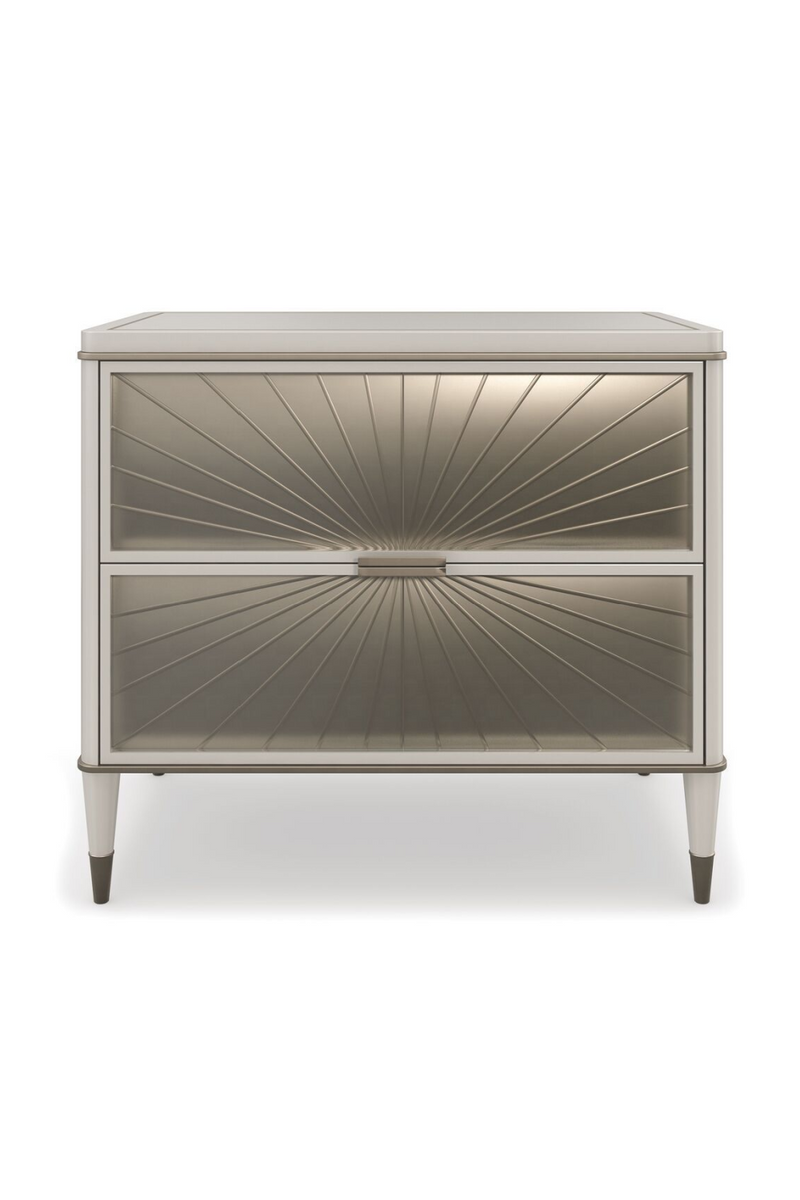 Mesita de Noche en Madera Crema y Piedra Blanca | Caracole Valentina S | Oroa.es