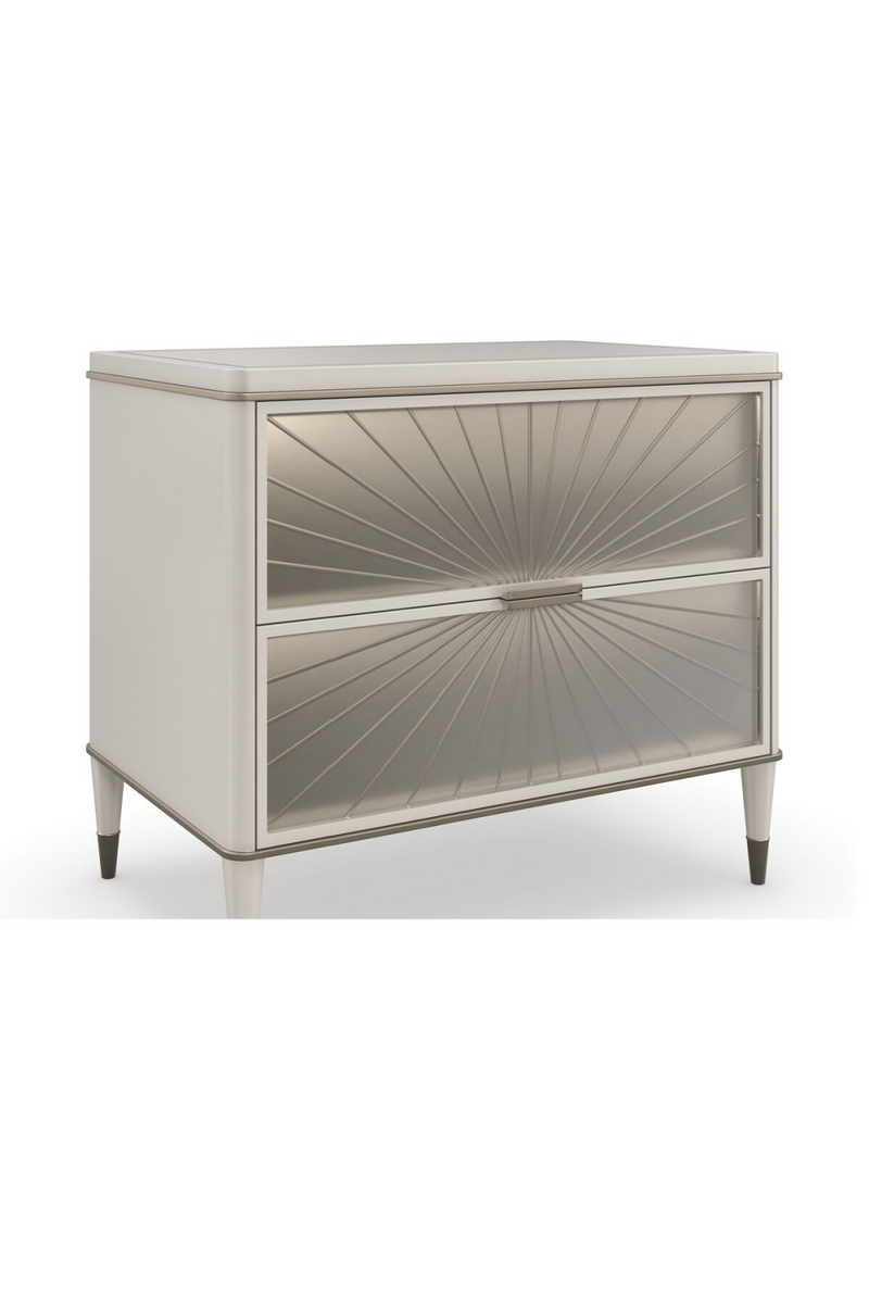 Mesita de Noche en Madera Crema y Piedra Blanca | Caracole Valentina S | Oroa.es