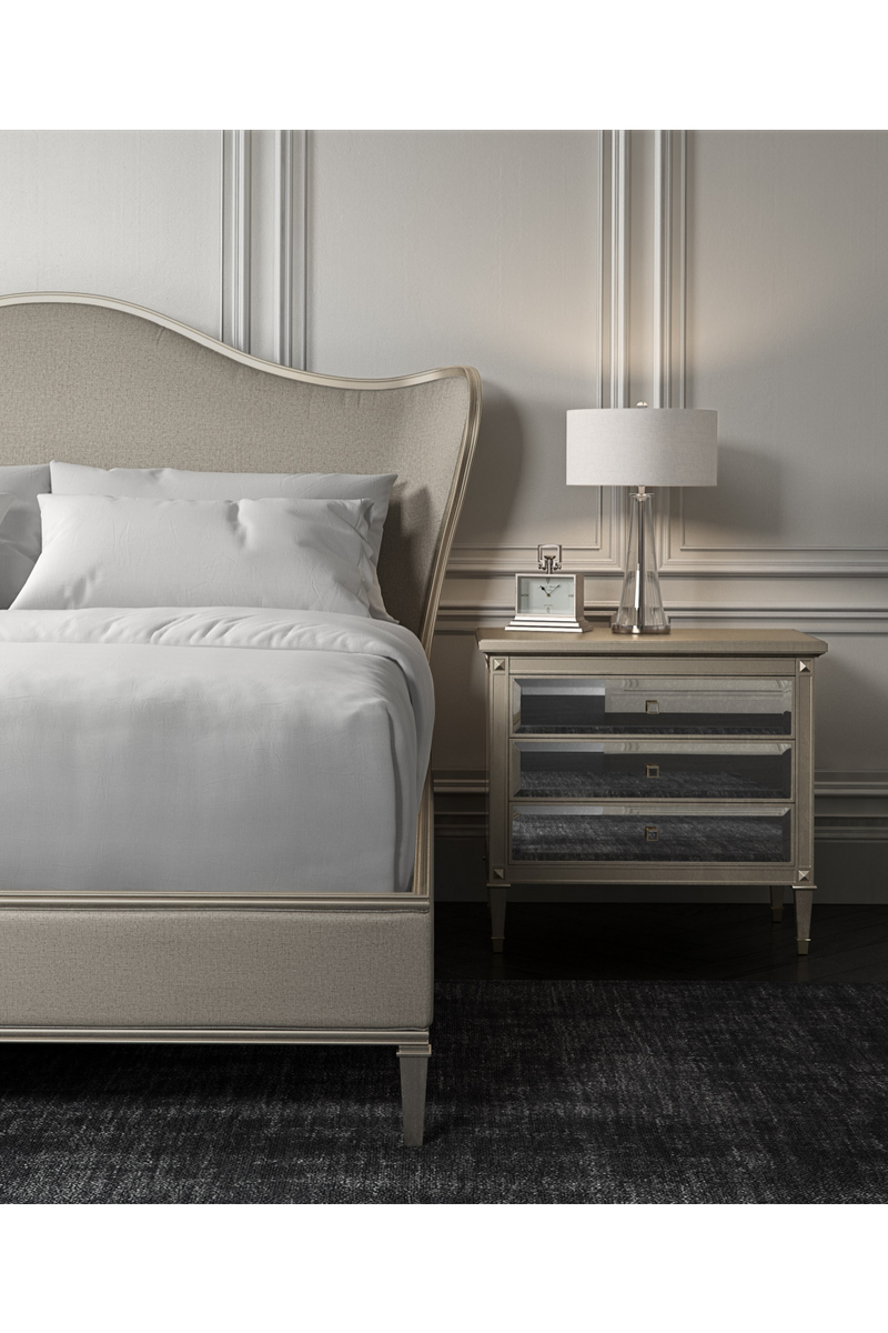 Mesita de Noche de Madera de Pino Plateado | Caracole Beauty | Oroa.es