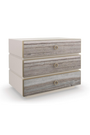 Mesita de Noche en Madera Leche de Almendra y Gres Gris | Caracole Bedrock | Oroa.es