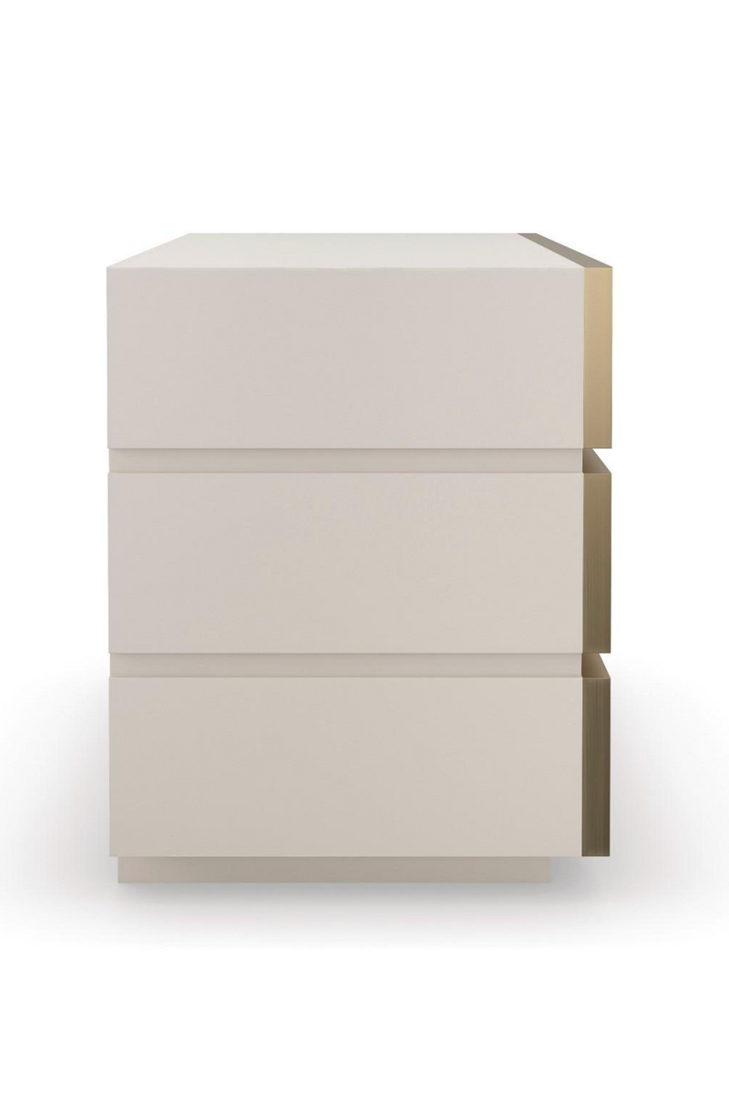 Mesita de Noche en Madera Leche de Almendra y Gres Gris | Caracole Bedrock | Oroa.es