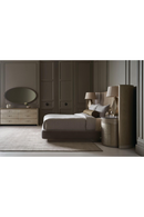 Mesita de Noche Redonda en Madera y Piedra Gris | Caracole Hang | Oroa.es