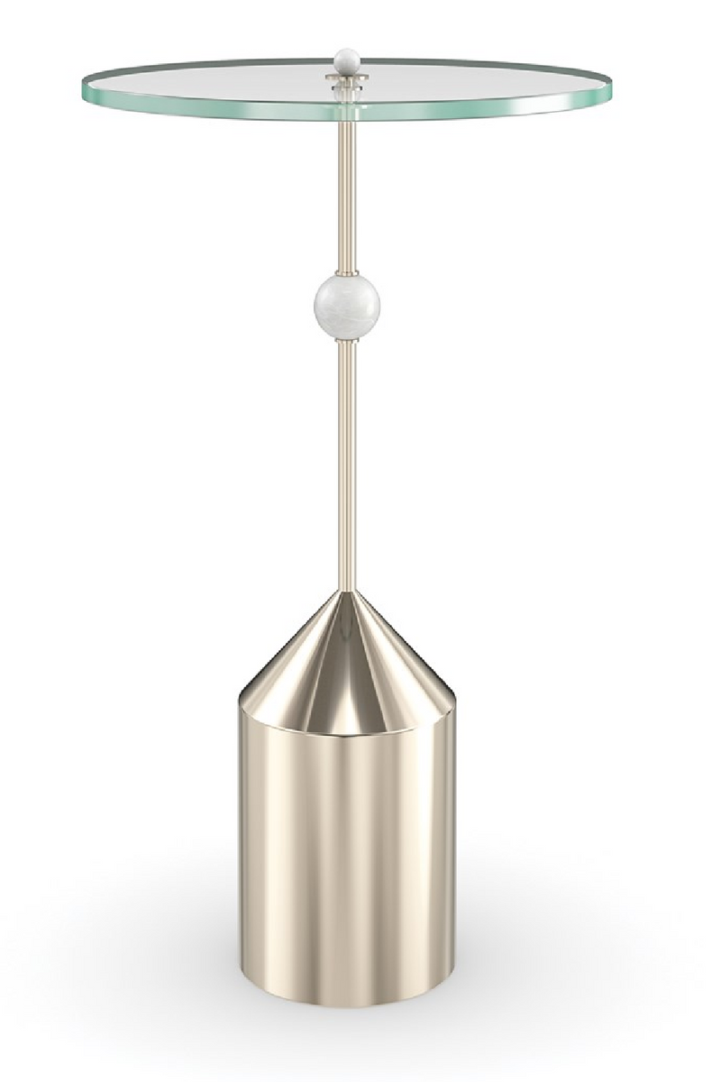Mesa Auxiliar con Pedestal de Vidrio Transparente | Caracole Alpha | Oroa.es