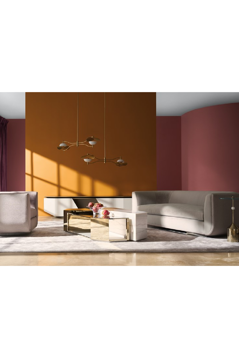 Mesa Auxiliar con Pedestal de Vidrio Transparente | Caracole Alpha | Oroa.es