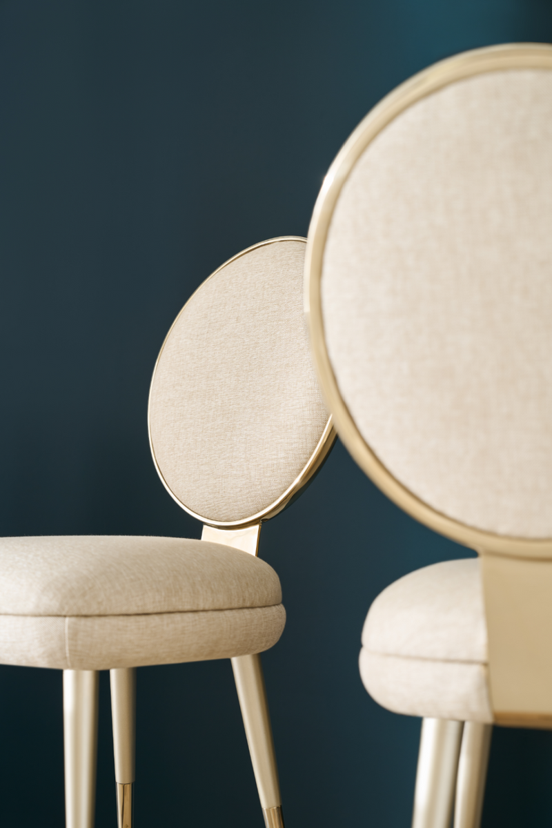 Silla de comedor en oro claro | Caracole Apollo | Oroa.es