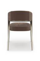 Silla de comedor de terciopelo con respaldo calado | Caracole Gazelle | Oroa.es