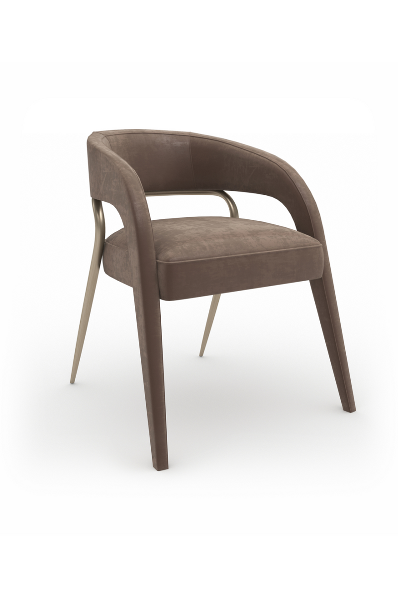 Silla de comedor de terciopelo con respaldo calado | Caracole Gazelle | Oroa.es