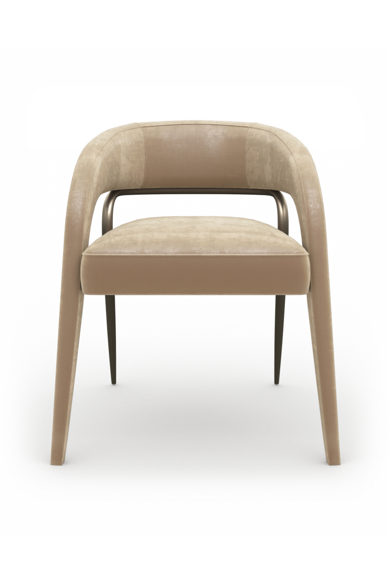 Silla de comedor de terciopelo con respaldo calado | Caracole Gazelle | Oroa.es