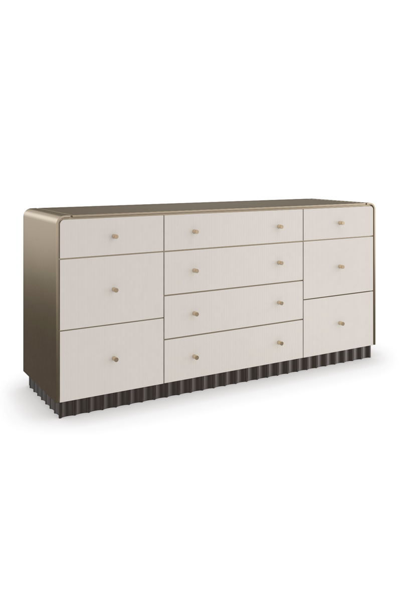 Cómoda en Latón Dorado y Madera Marfil | Caracole Circadian | Oroa.es