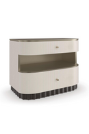 Mesita de Noche en Estriado Crema y Dorado | Caracole deep | Oroa.es