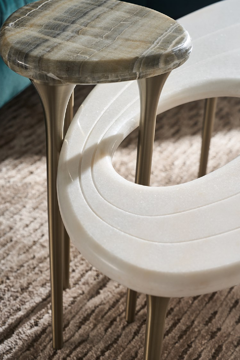 Mesa de centro ovalada moderna de mármol | Caracole Resonance | Oroa.es