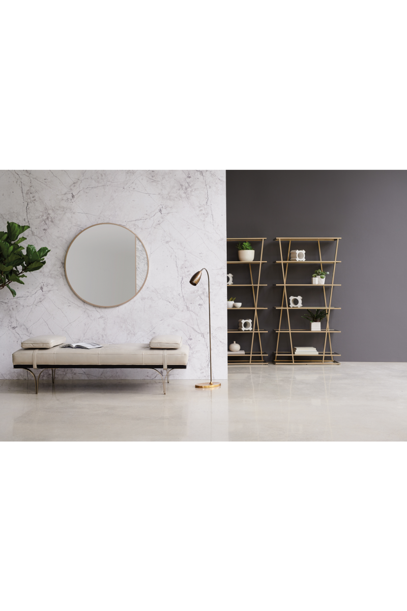 Chaise longue de cuero color topo | Caracole Head To Head | Oroa.es