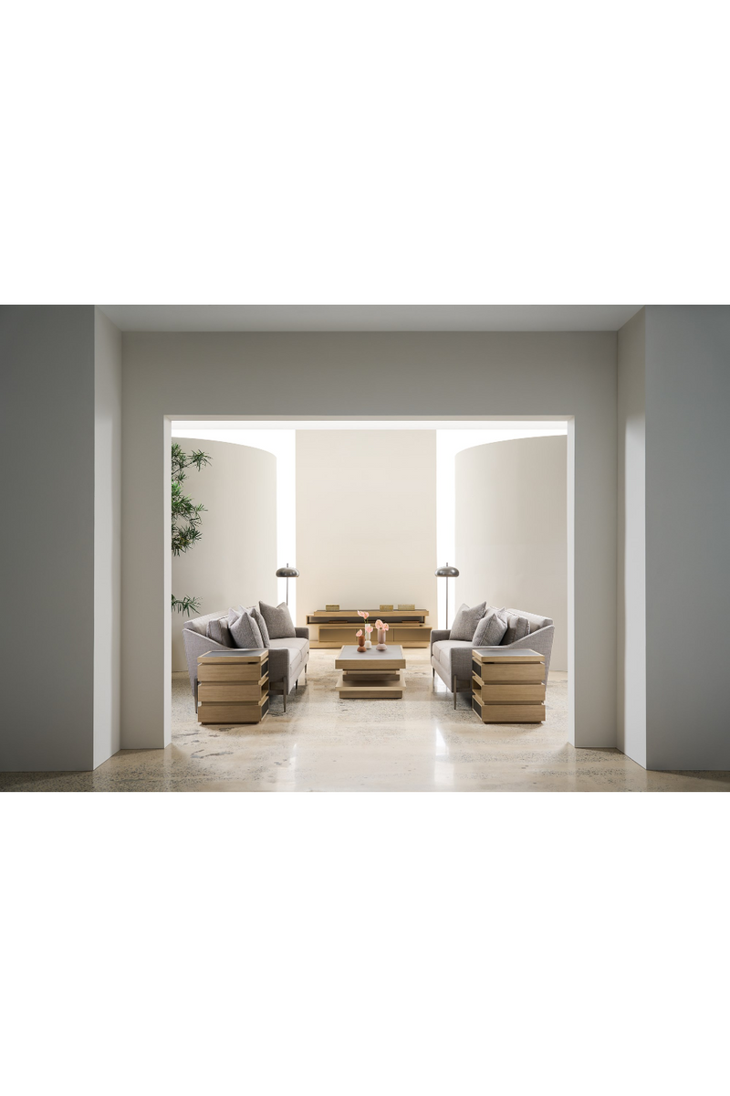 Sofá de mezcla de lana gris | Caracole Remix | Oroa.es