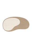 Mesa de Centro Curvada de Latón y Travertino | Caracole Contrast | Oroa.es