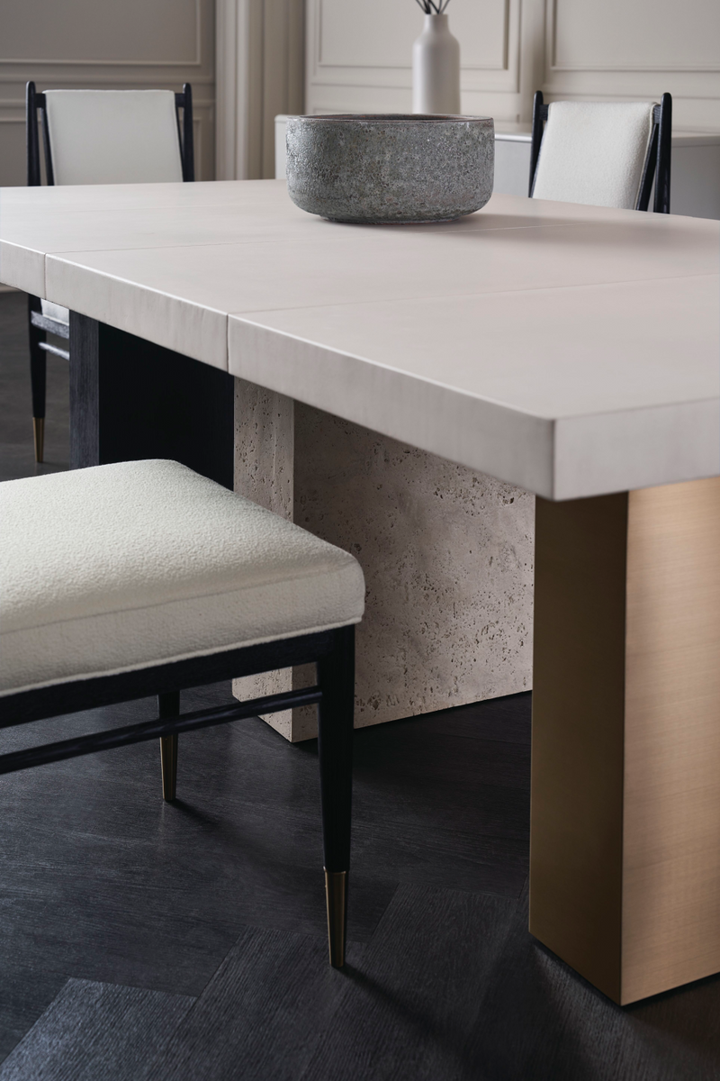 Silla de comedor bouclé marfil | Caracole Unity | Oroa.es