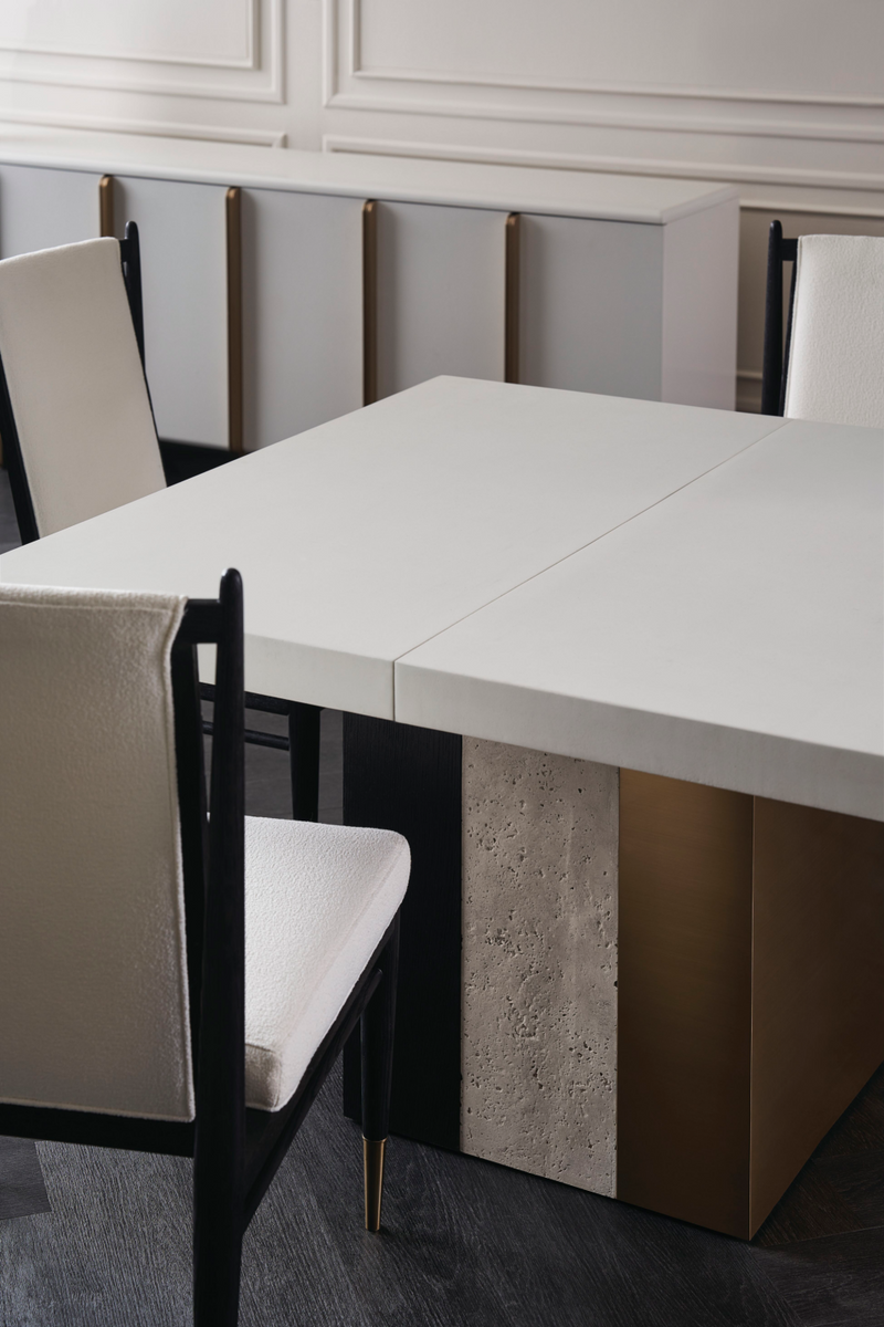 Silla de comedor bouclé marfil | Caracole Unity | Oroa.es