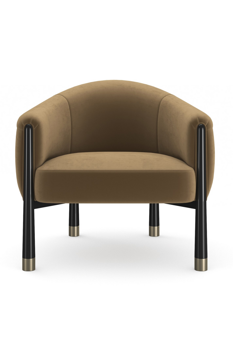 Sillón Auxiliar Curvado en Terciopelo | Caracole Baton | Oroa.es