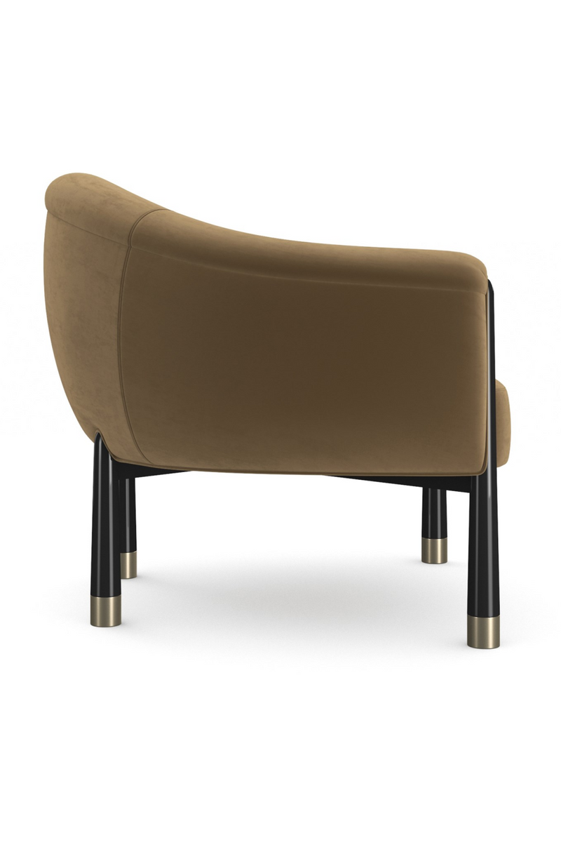 Sillón Auxiliar Curvado en Terciopelo | Caracole Baton | Oroa.es