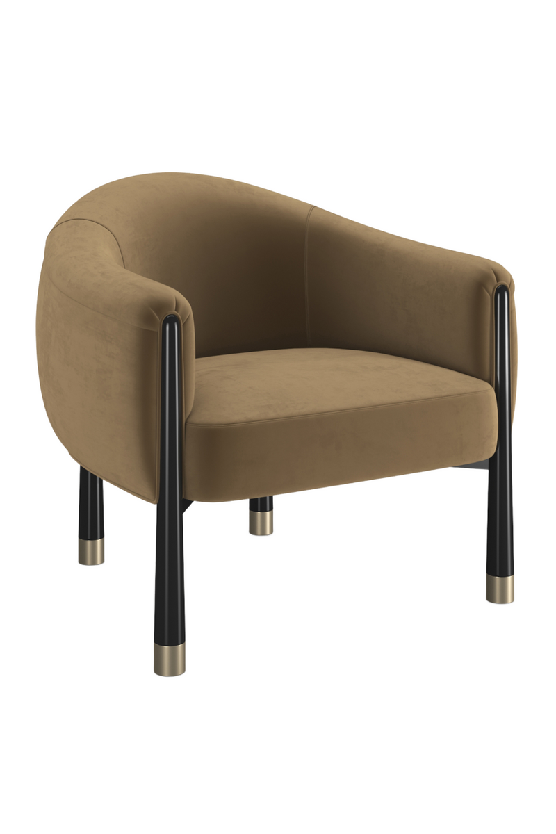 Sillón Auxiliar Curvado en Terciopelo | Caracole Baton | Oroa.es