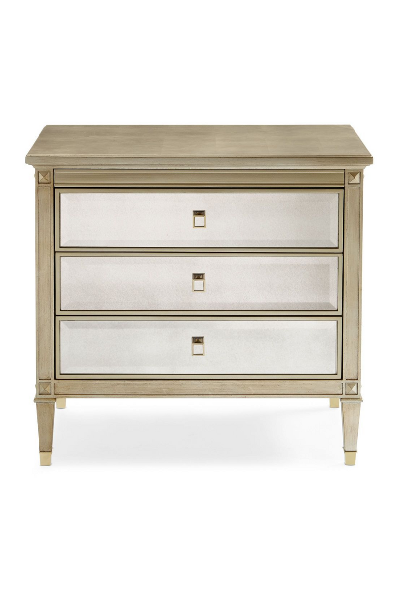 Mesita de Noche de Madera de Pino Plateado | Caracole Beauty | Oroa.es