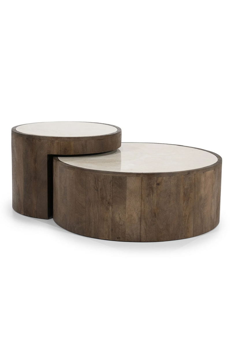 Mesa de Centro de Mármol y Madera (Set de 2) | Oroa Home Hazel | Oroa.es