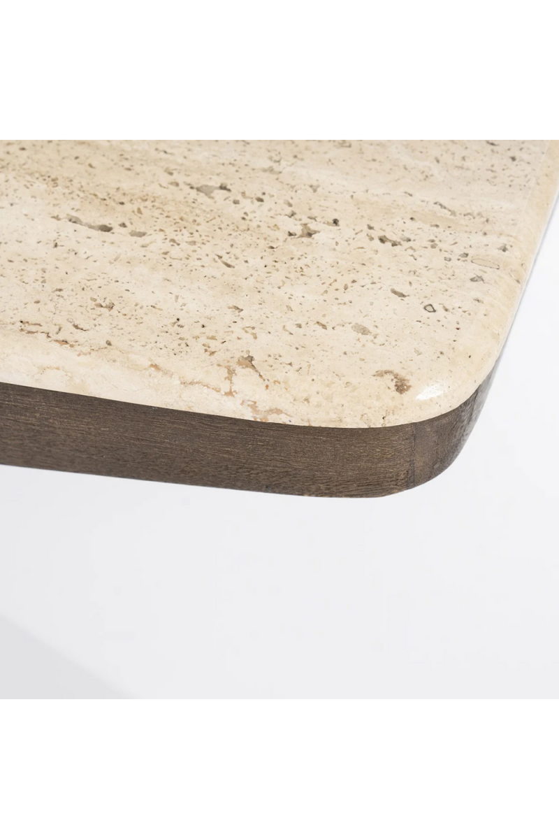 Mesa de Centro de Madera de Mango y Travertino | Oroa Home Luna