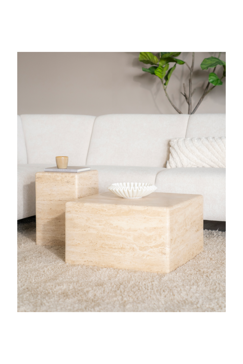 Mesa Auxiliar de Travertino | OROA Home Donta