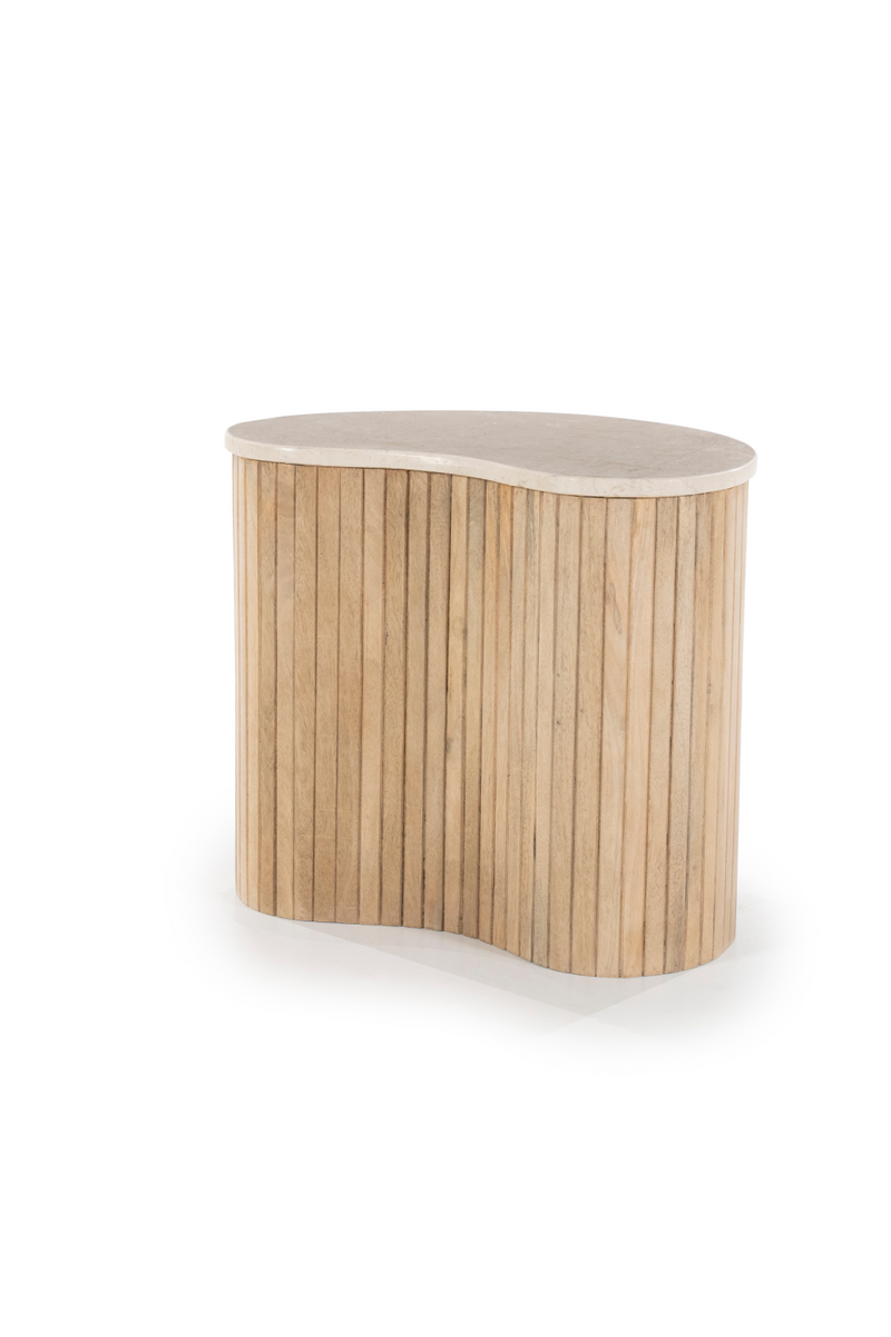 Mesa Auxiliar de Madera de Mango y Mármol | OROA Home Kira