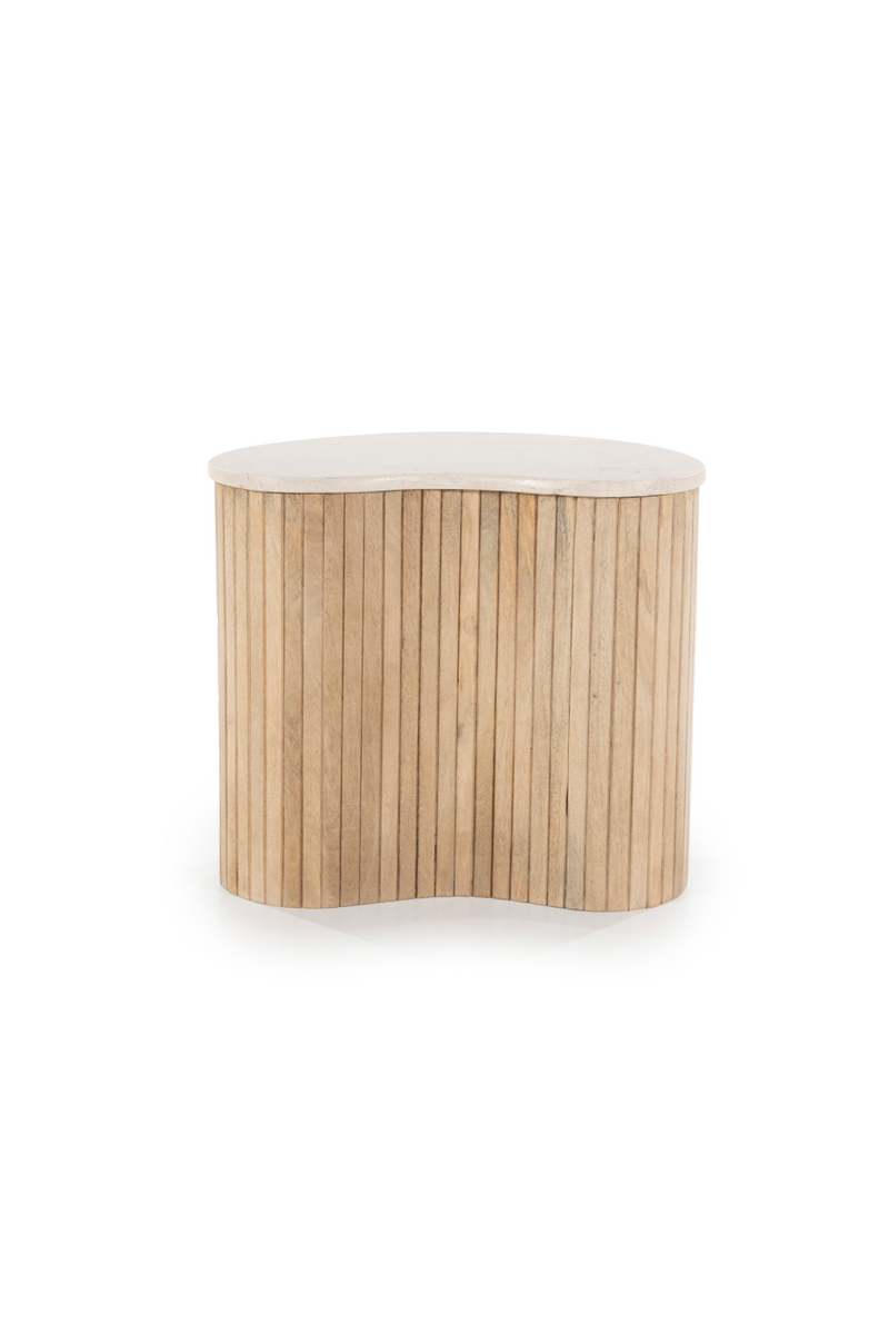 Mesa Auxiliar de Madera de Mango y Mármol | OROA Home Kira