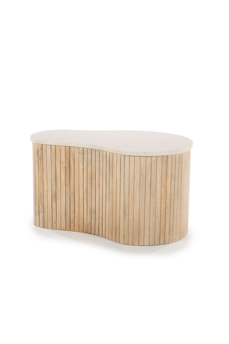 Mesa de Centro de Madera de Mango y Mármol | OROA Home Kira