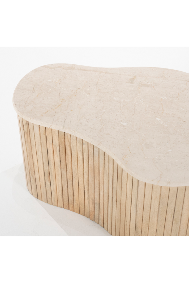 Mesa de Centro de Madera de Mango y Mármol | OROA Home Kira