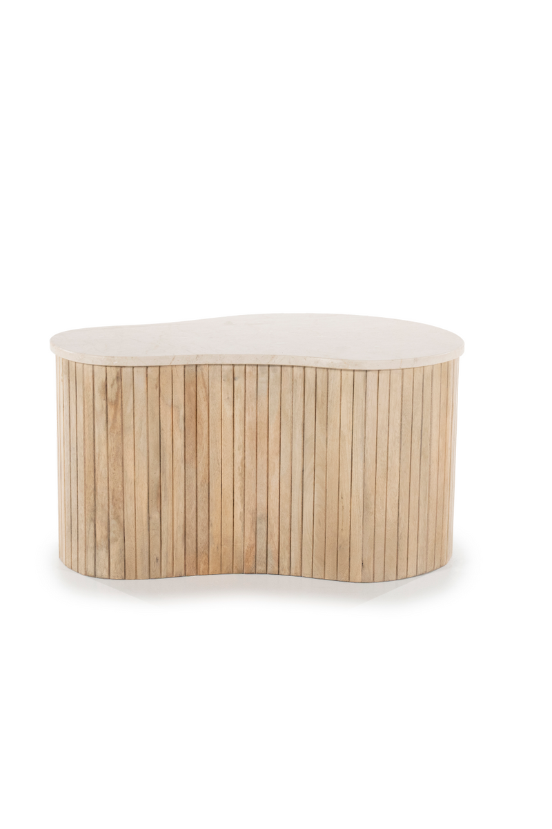 Mesa de Centro de Madera de Mango y Mármol | OROA Home Kira